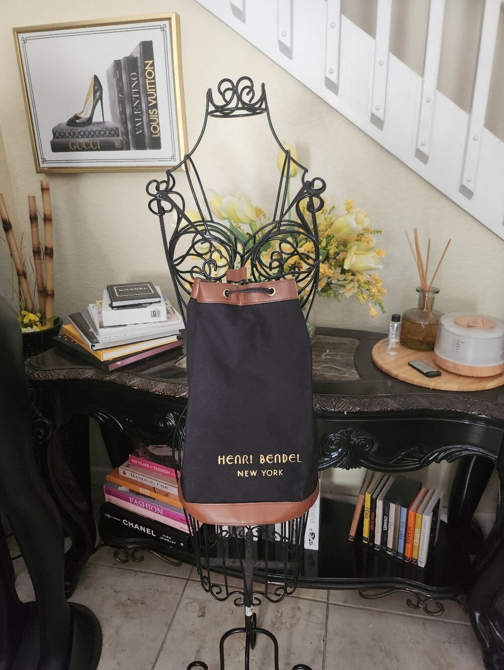 Henri Bendel drawstring bucket backpack